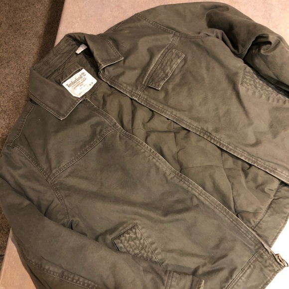 military green timberland coat